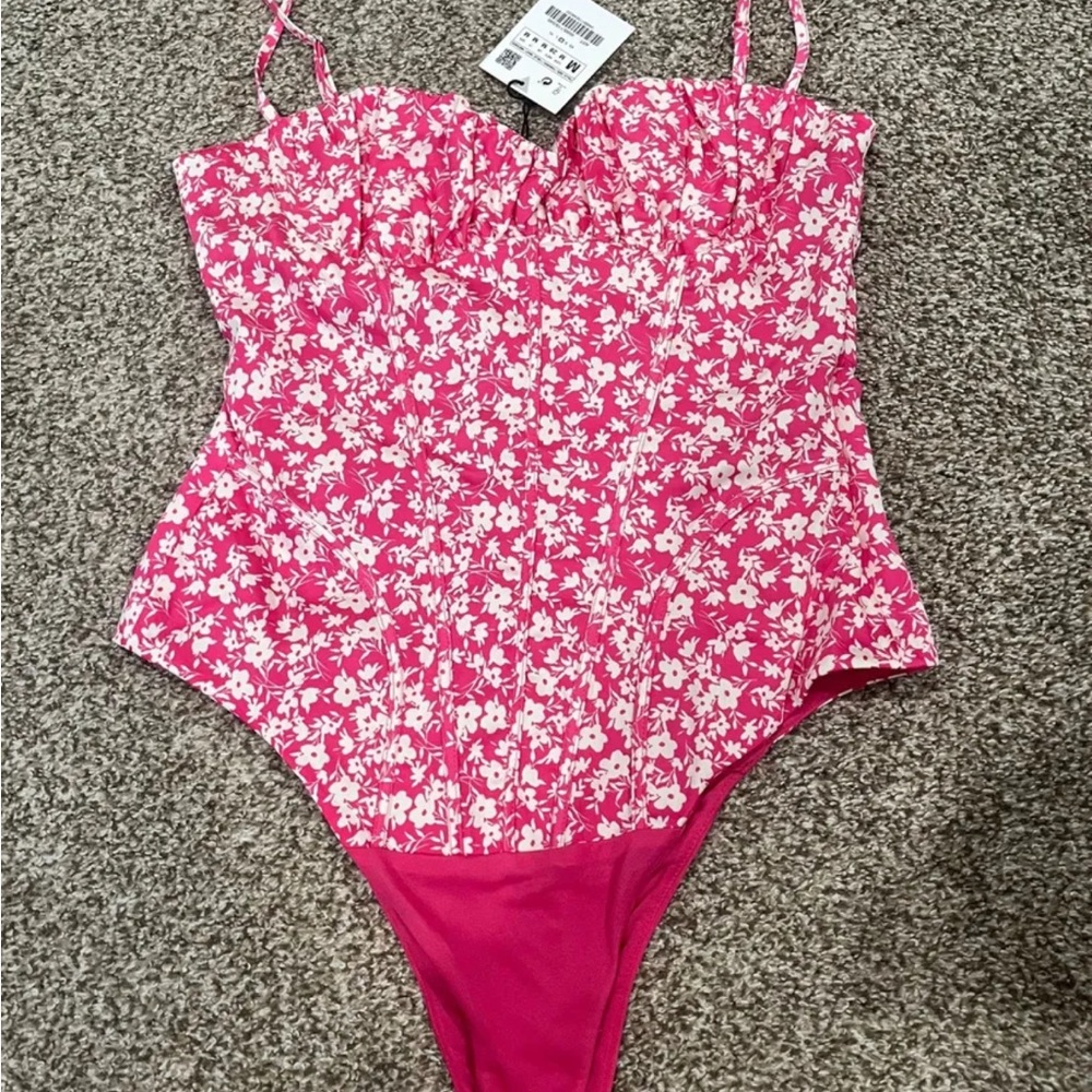 ZARA Floral Bodysuit